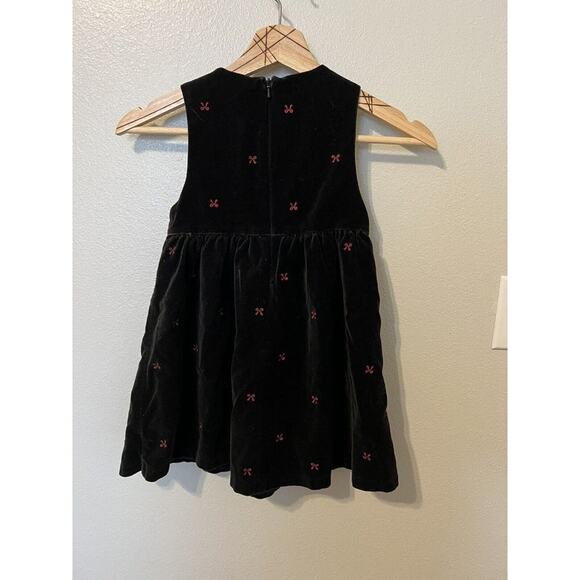 Gymboree Girls Black Velvet Holiday Portrait Dress Size 5 Red Bows Special - Picture 4 of 5